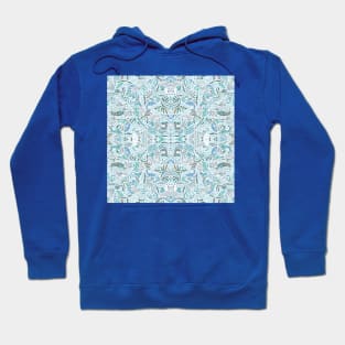 Mosaic in Aquamarine / Boho Tile Pattern Hoodie